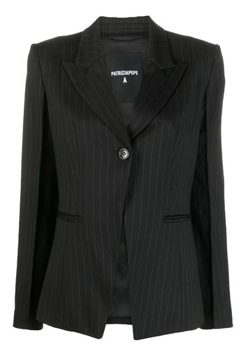 Patrizia Pepe single-breasted pinstripe-pattern blazer - Schwarz