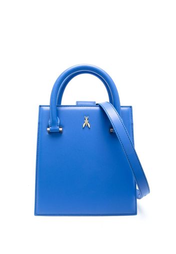 Patrizia Pepe logo-plaque leather tote bag - Blau