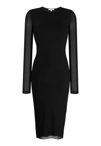 Patrizia Pepe long-sleeved panelled midi dress - Schwarz