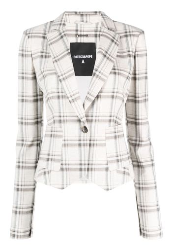 Patrizia Pepe One-button check-pattern blazer - Nude