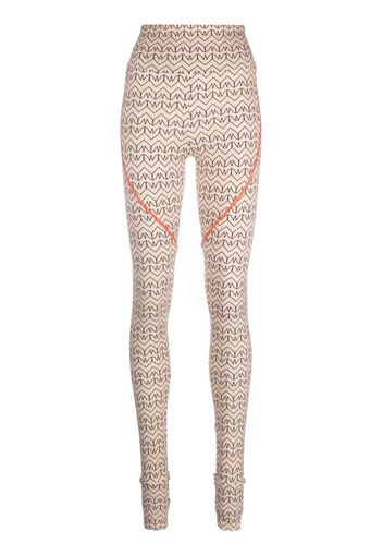 Patrizia Pepe monogram-print leggings - Nude