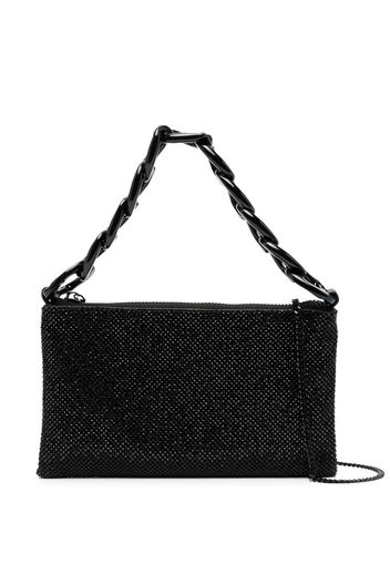 Patrizia Pepe Maxichain rhinestone clutch bag - Schwarz