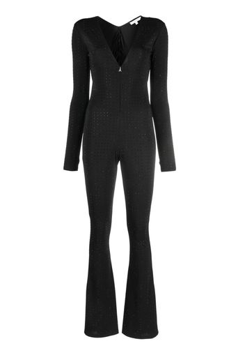 Patrizia Pepe rhinestone-embellished v-neck jumpsuit - Schwarz