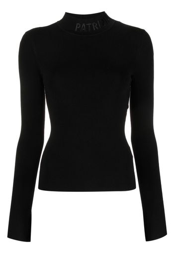 Patrizia Pepe logo-embroidered high-neck jumper - Schwarz