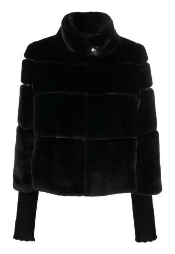 Patrizia Pepe panelled fur-design jacket - Schwarz