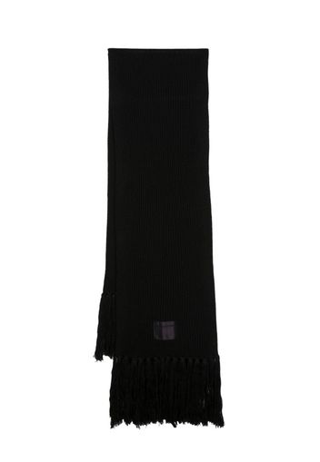 Patrizia Pepe ribbed-knit wool scarf - Schwarz