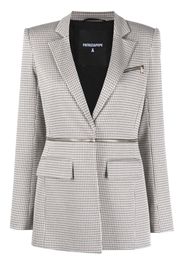 Patrizia Pepe zip-up check-pattern blazer - Nude