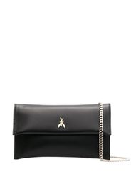 Patrizia Pepe logo-plaque leather clutch - Schwarz