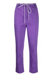 Patrizia Pepe belted-waist cropped trousers - Violett
