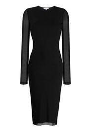 Patrizia Pepe long-sleeved panelled midi dress - Schwarz