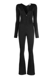 Patrizia Pepe rhinestone-embellished v-neck jumpsuit - Schwarz