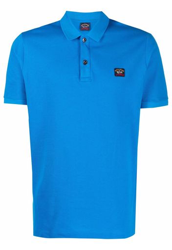 Paul & Shark logo-patch cotton polo shirt - Blau