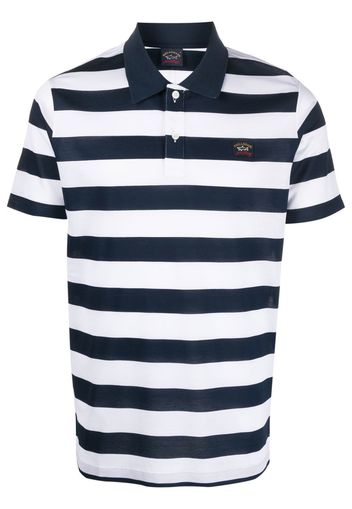 Paul & Shark striped piqué polo shirt - Blau