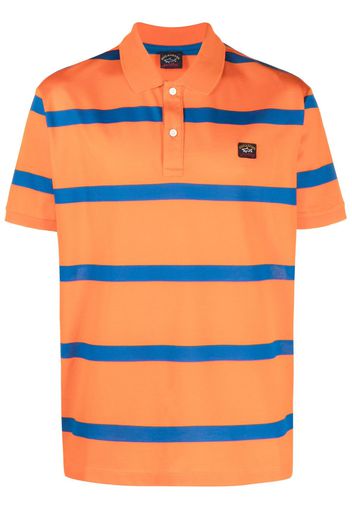 Paul & Shark stripe-pattern cotton polo shirt - Orange