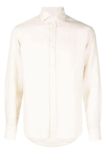 Paul & Shark logo-embroidered linen shirt - Nude