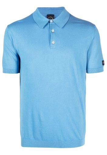 Paul & Shark logo-patch cotton polo shirt - Blau