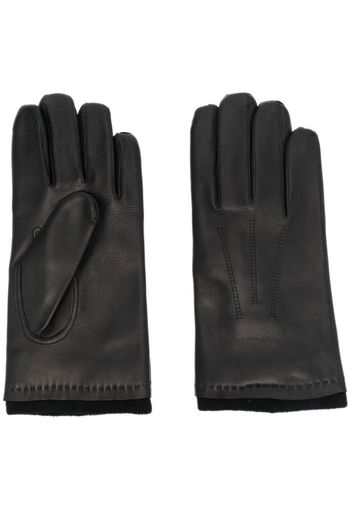 Paul & Shark logo-plaque leather gloves - Schwarz