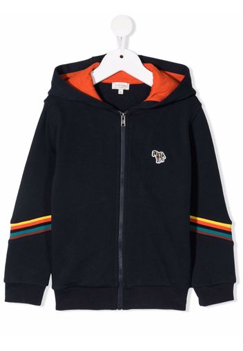 Paul Smith Junior logo zipped hoodie - Blau