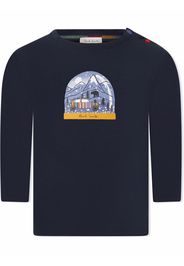 Paul Smith Junior snow globe-print long-sleeve top - Blau