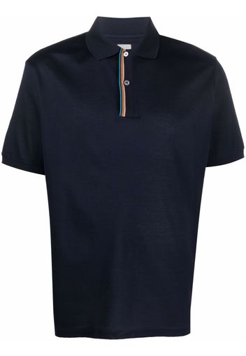 PAUL SMITH Signature Stripe-trim polo shirt - Blau