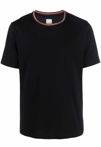 PAUL SMITH stripe-trim organic cotton T-shirt - Schwarz