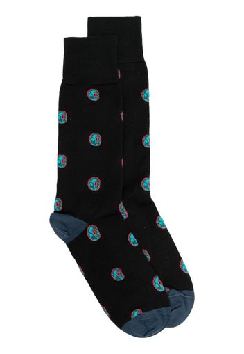 Paul Smith graphic-print crew socks - Schwarz