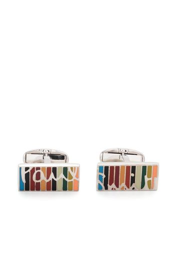 Paul Smith logo-print cufflinks - Silber