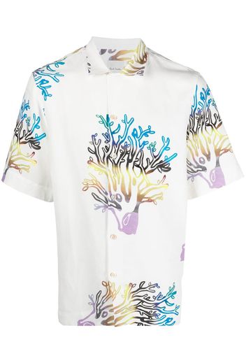 Paul Smith coral-print short-sleeve shirt - Weiß