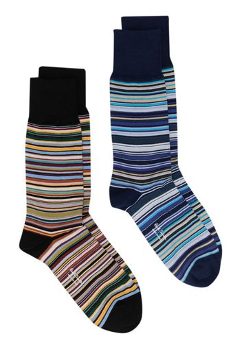 Paul Smith two-pack striped cotton socks - Blau