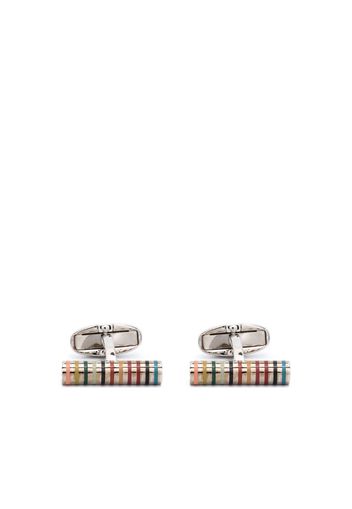 Paul Smith striped cufflinks - Silber