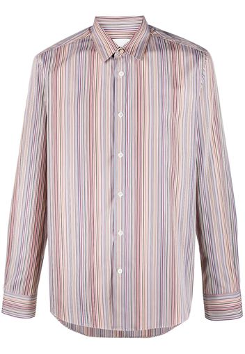 Paul Smith striped pointed-collar cotton shirt - Nude