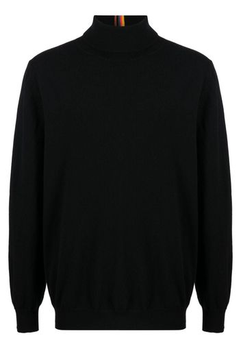 Paul Smith stripe-detailing roll-neck jumper - Schwarz