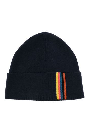 Paul Smith Beanie mit Streifen - Blau