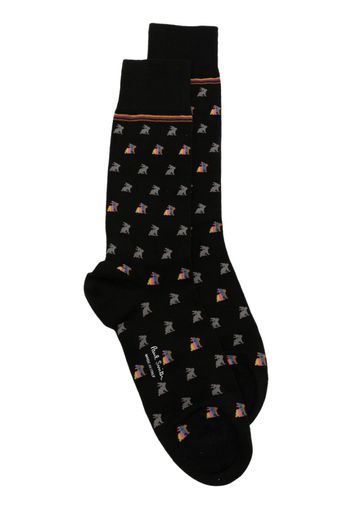 Paul Smith Socken mit Hasenstickerei - Schwarz