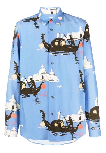 Paul Smith Hemd mit grafischem Print - Blau