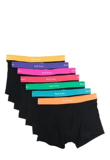 Paul Smith logo-waistband organic cotton boxers (pack of seven) - Schwarz