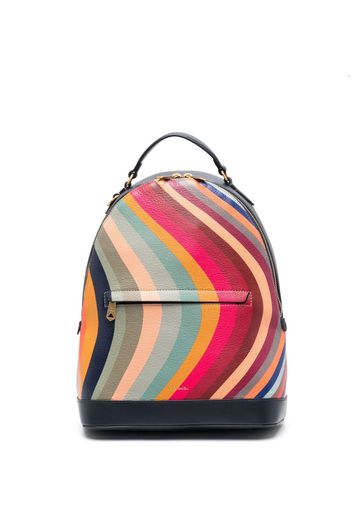 Paul Smith swirl-print leather backpack - Blau