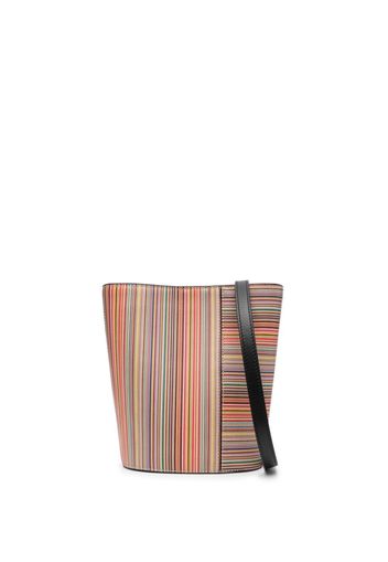 Paul Smith striped leather bucket bag - Schwarz