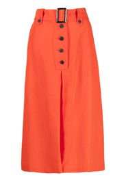 Paul Smith pleated A-line midi skirt - Orange