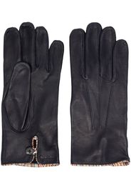 Paul Smith Signature Stripe-trimmed leather gloves - Blau