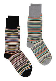 Paul Smith two-pack striped cotton socks - Schwarz