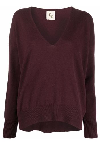 PAULA Kaschmirpullover mit V-Ausschnitt - Rot