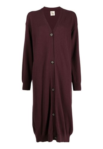 PAULA Langer Cardigan aus Kaschmir - Violett