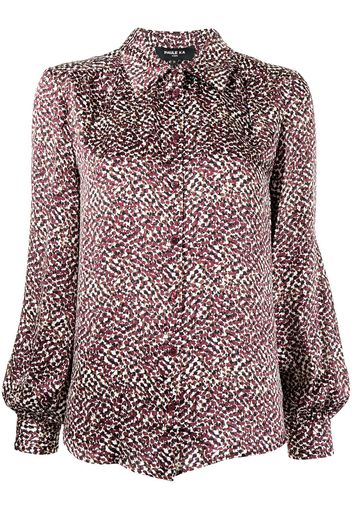 Paule Ka Reptile-print long-sleeve silk blouse - Rot