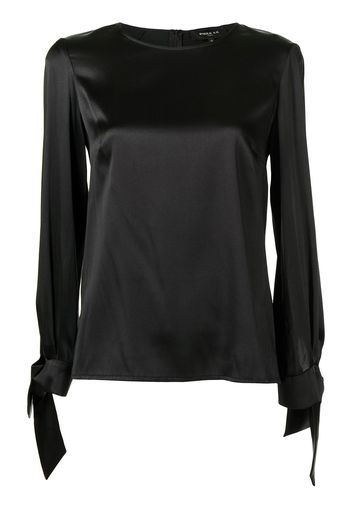 Paule Ka Raso long-sleeve silk top - Schwarz