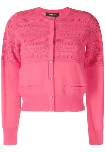 Paule Ka Cardigan mit Lochmuster - Rosa