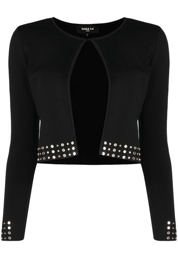 Paule Ka stud-embellished cropped cardigan - Schwarz