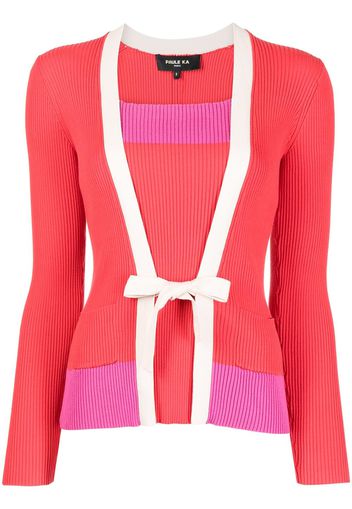 Paule Ka colour-block knit cardigan - Rot