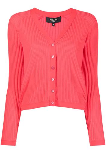 Paule Ka V-neck knit cardigan - Rot