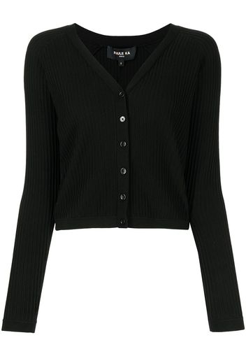 Paule Ka ribbed V-neck cardigan - Schwarz